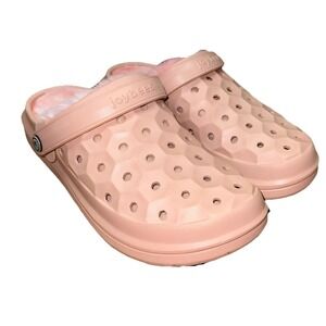 Joybees Varsity Lined Clog Slip On Comfort Casual Shoes Pink Mauve Womens 8 NWOT